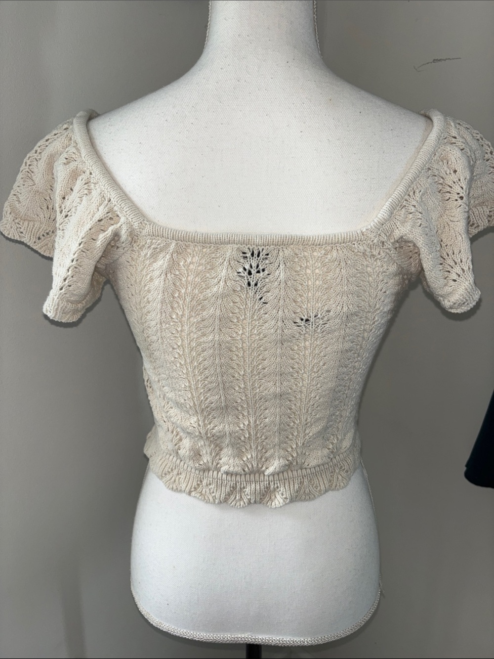 Freshman 1996 Cream Knit Off-Shoulder Crop Top & Matching Skirt Set - Picture 6 of 10
